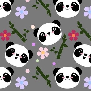 Kawaii Panda Fabric, Wallpaper and Home Decor | Spoonflower