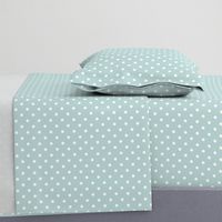 Cream Polka Dots on Mint Background