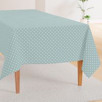 Cream Polka Dots on Mint Background