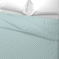 Cream Polka Dots on Mint Background