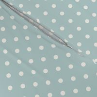 Cream Polka Dots on Mint Background