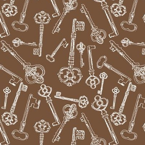 Stylized Antique Keys // Brown // Small