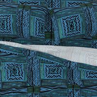 African Shaman Quilt - Blue Green - Design 7296280