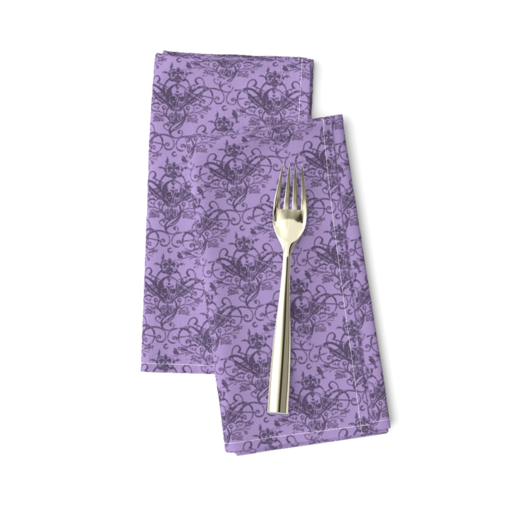 Raven Skull Damask Lavender