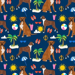 boxer beach themed summer boxers dog breed fabric navy
