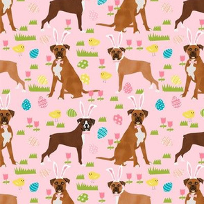 boxer easter themed spring easter bunny boxers dog breed fabric pink