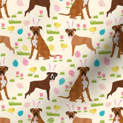 boxer easter themed spring easter bunny boxers dog breed fabric cream