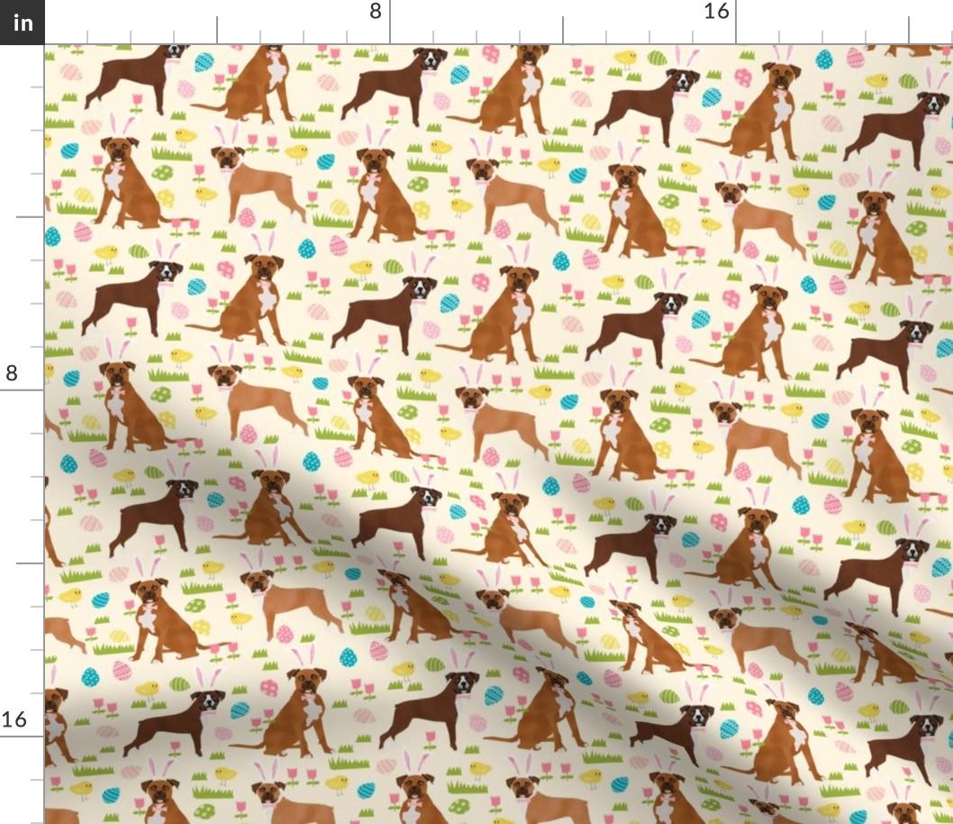 boxer easter themed spring easter bunny boxers dog breed fabric cream