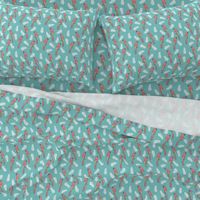 tropical bird // parrot macaw monstera palm leaf tropical fabric blue