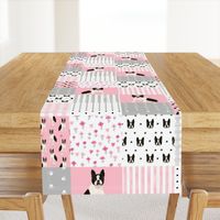 boston terrier cheater quilt squares wholecloth nursery dog fabric