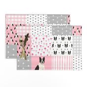 boston terrier cheater quilt squares wholecloth nursery dog fabric