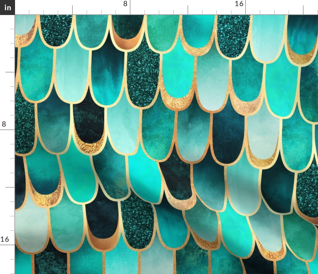 Mermaid Scales - Turquoise - Large