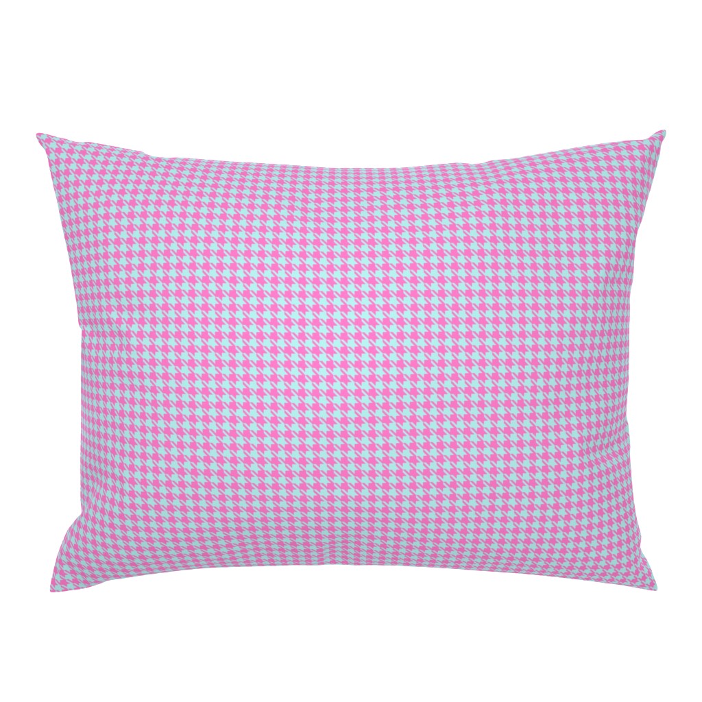 Small Pink & Aqua Houndstooth 