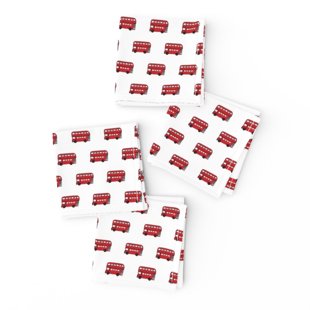 London Buses on white - 1 inch long buses