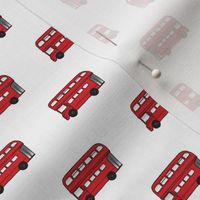 London Buses on white - 1 inch long buses