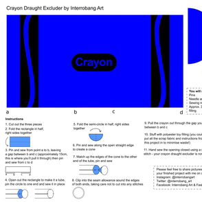 Blue Crayon Draught Excluder Cut & Sew