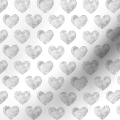 Grey Watercolor Hearts