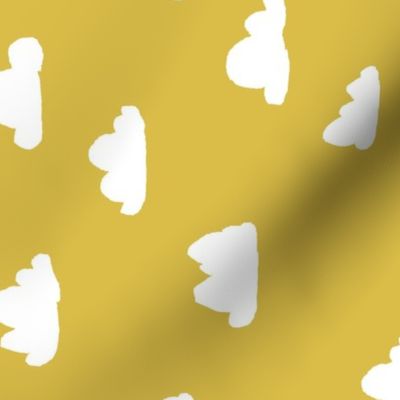 clouds // mustard cool gender neutral mustard yellow cloud design for baby (railroad)