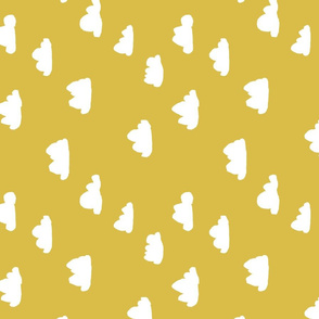 clouds // mustard cool gender neutral mustard yellow cloud design for baby (railroad)