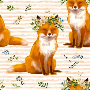 8" Bohemian Spring Fox - Peach Stripes