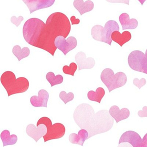 Valentine watercolor hearts