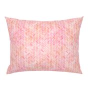 Pink + Peach Watercolor Chevron Herringbone