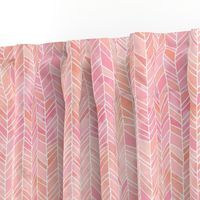 Pink + Peach Watercolor Chevron Herringbone