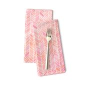 Pink + Peach Watercolor Chevron Herringbone