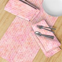 Pink + Peach Watercolor Chevron Herringbone