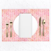 Pink + Peach Watercolor Chevron Herringbone