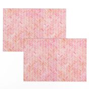 Pink + Peach Watercolor Chevron Herringbone