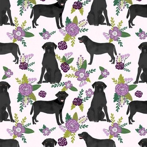 Black Lab labrador retriever dog pet quilt c floral dog breed quilt fabric