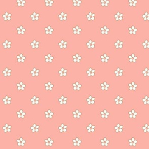 Polka flower dots_Peach Bud