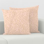 Monstera Continuous Line - Pale Peach and Gold