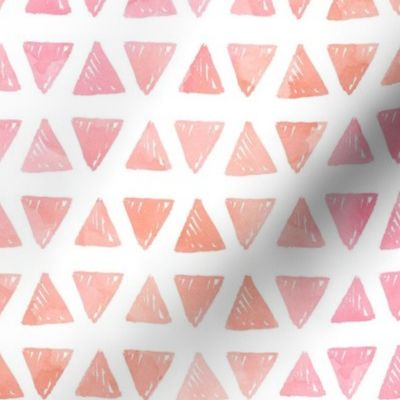 Triangles - Pink + Peach Watercolor Shapes Baby Girl Kids GingerLous