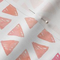 Triangles - Pink + Peach Watercolor Shapes Baby Girl Kids GingerLous