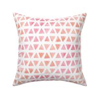 Triangles - Pink + Peach Watercolor Shapes Baby Girl Kids GingerLous