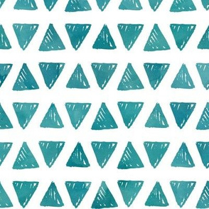 Triangles - Teal Watercolor Shapes Baby Kids GingerLous
