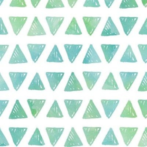Triangles - Blue + Green Watercolor Shapes Baby Boy Kids GingerLous