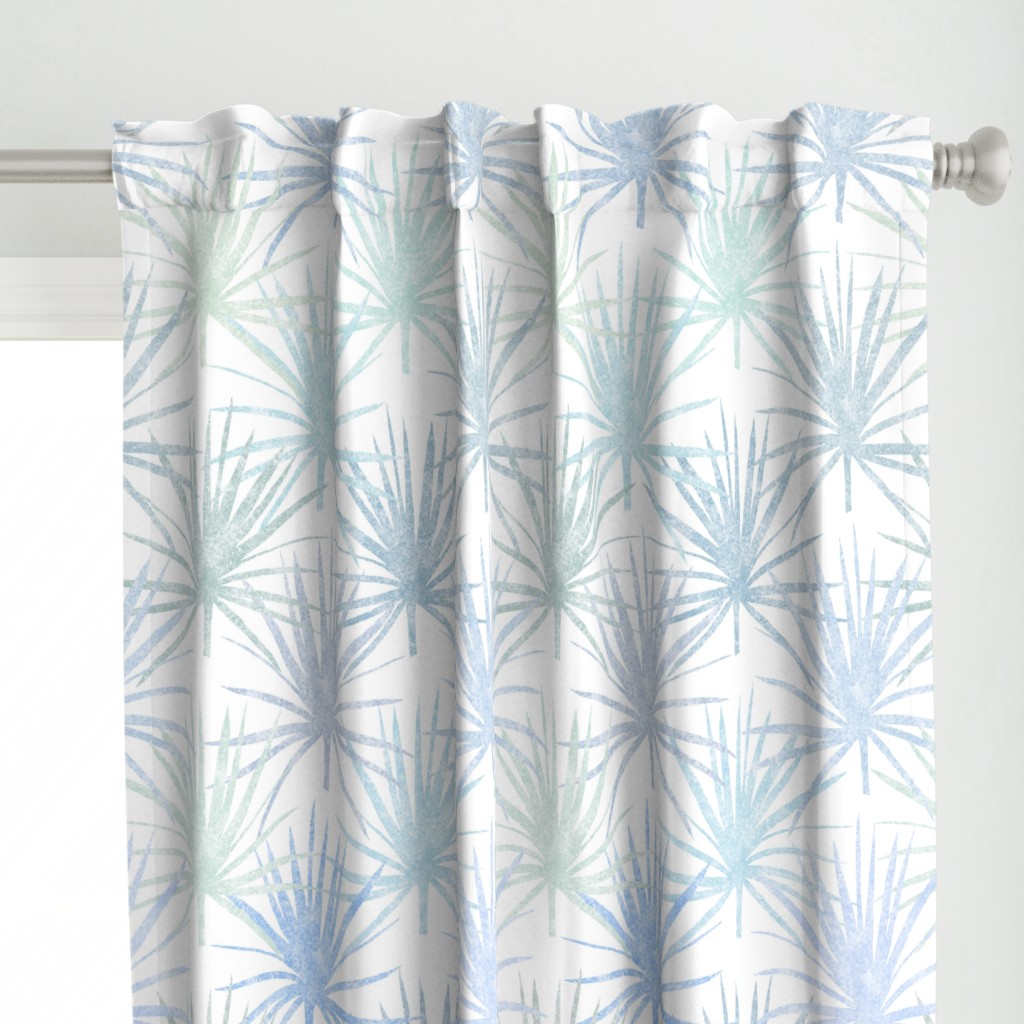 Saw Palmettos Blue On White Jumbo 150L