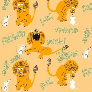 lion + mouse_wordy_peach 2