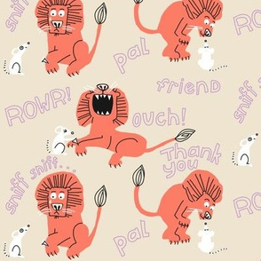 lion + mouse_wordy_pale pink