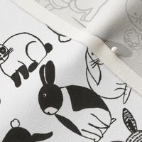 Bunnies Black and White