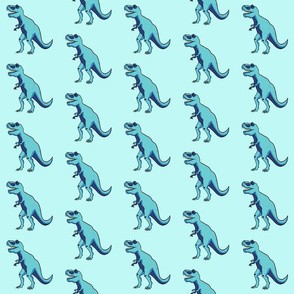 trex in blue