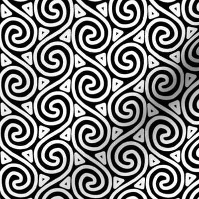 Black and White Spiral and Triangle Columns
