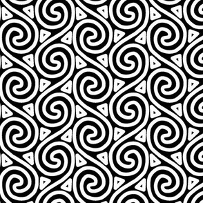 Black and White Spiral and Triangle Columns