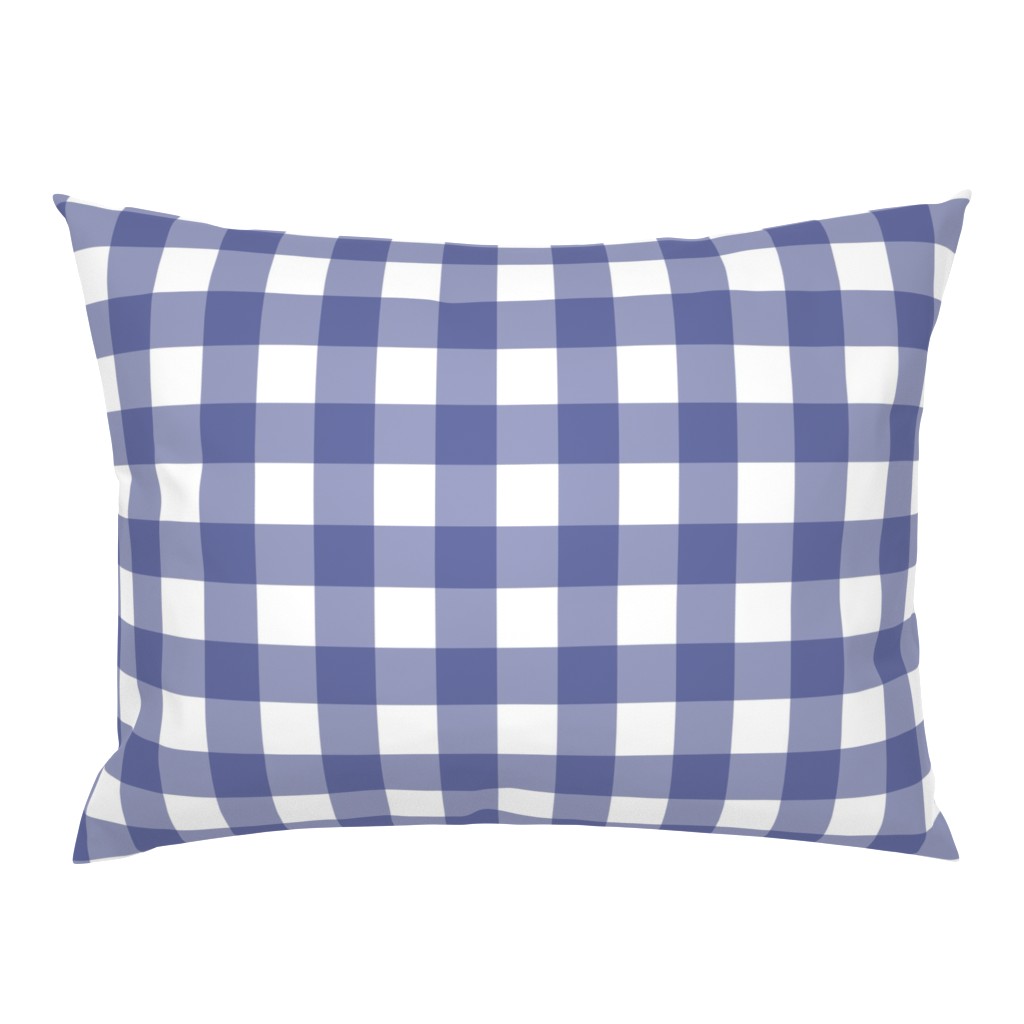 Soft Prussian Blue + White Gingham by Su_G