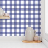 Soft Prussian Blue + White Gingham by Su_G