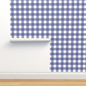 Soft Prussian Blue + White Gingham by Su_G