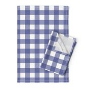 Soft Prussian Blue + White Gingham by Su_G